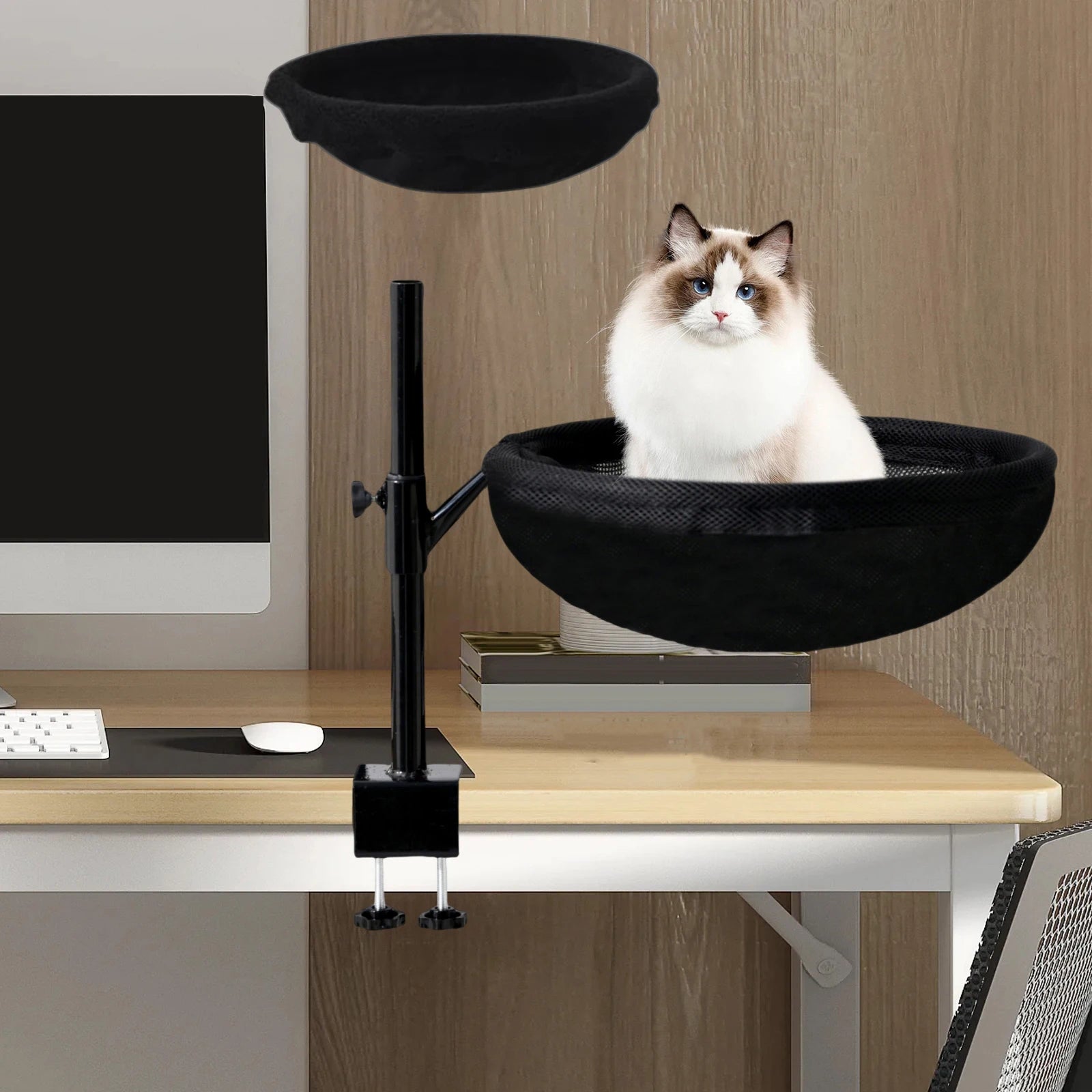 360° Rotating Cat Perch Bed for Desk/Window