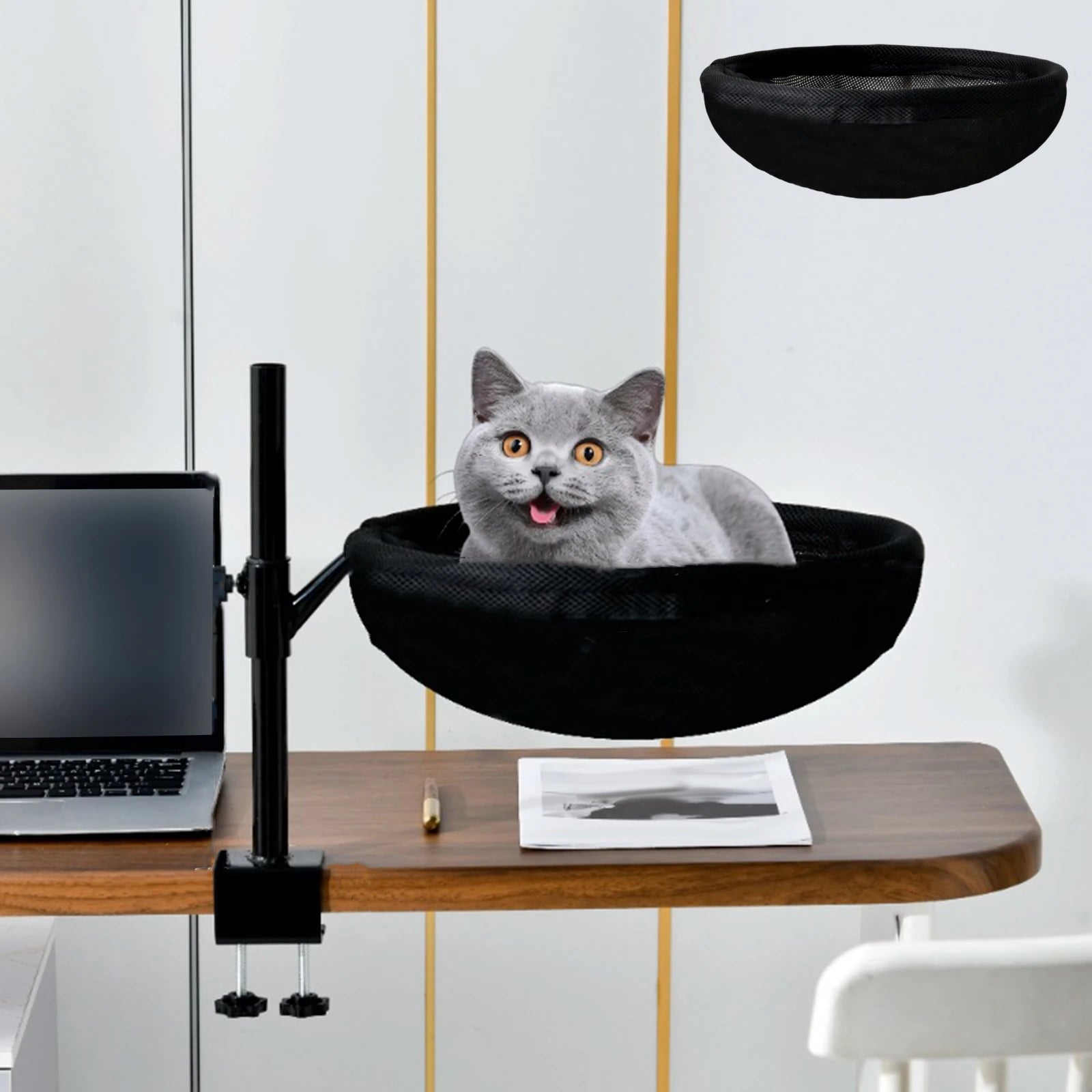 360° Rotating Cat Perch Bed for Desk/Window
