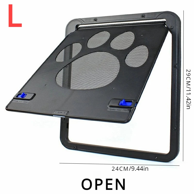 Secure Lockable Pet Door Gate for Cats & Small Dogs
