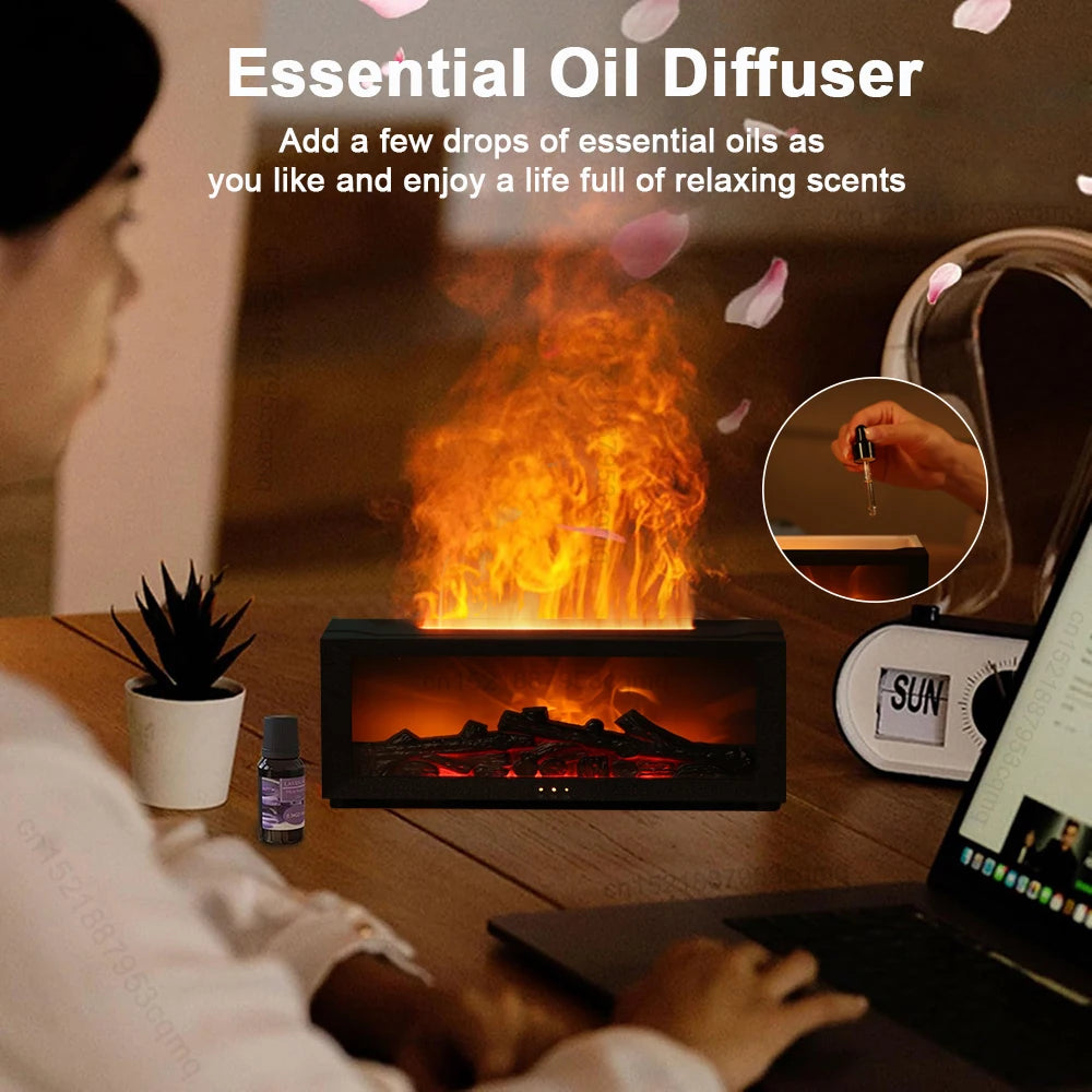 Flame Aroma Diffuser & Essential Oils Humidifie