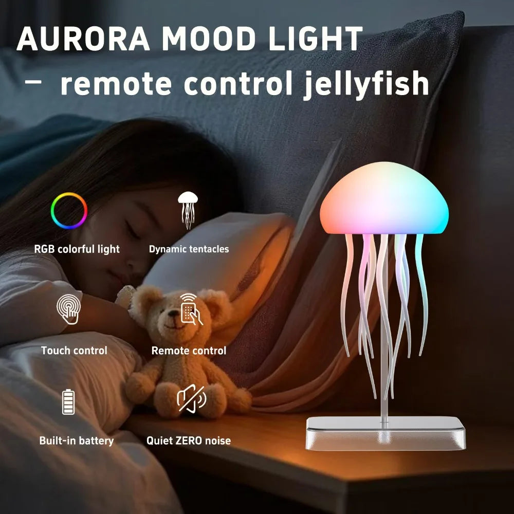 Jellyfish Lamp RGB Night Light with Touch Sensor