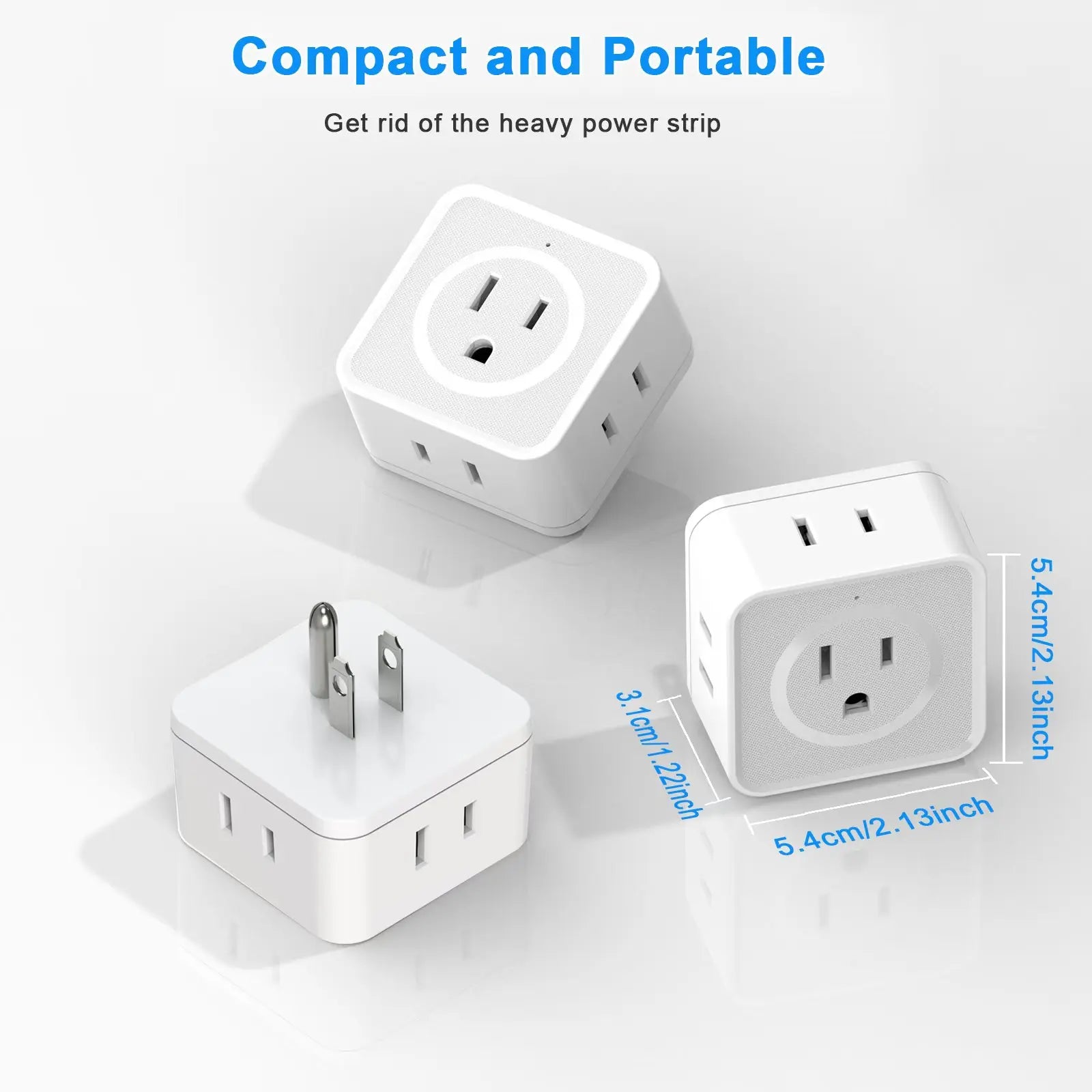 5-Way Multi-Plug Outlet Extender for Travel & Home