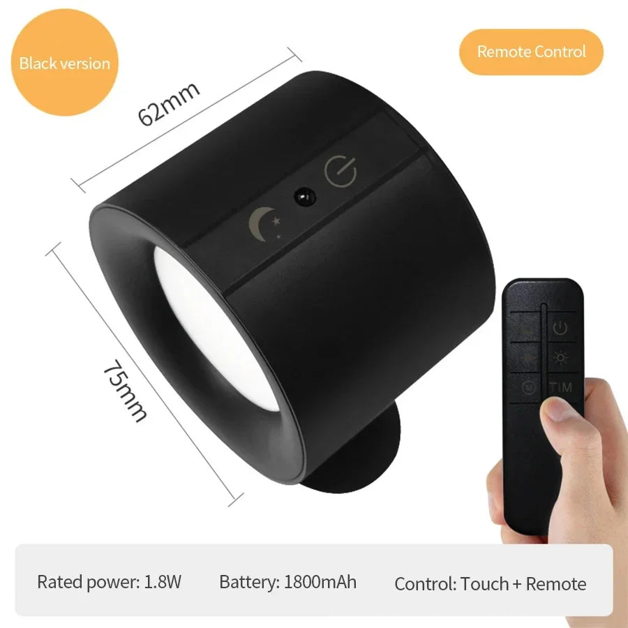 Magnetic Touch Control Wall Lamp - 360° Rotatable LED