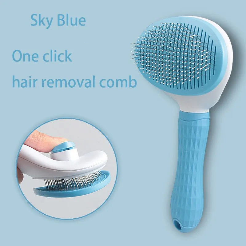Self-Cleaning Dematting Grooming Brush for Pets