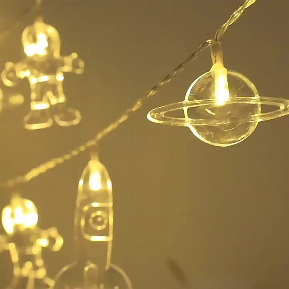 Astronaut Outer Space Themed LED Lights string 2M Party Supplies Decor Light Garland Baby Shower Planet"