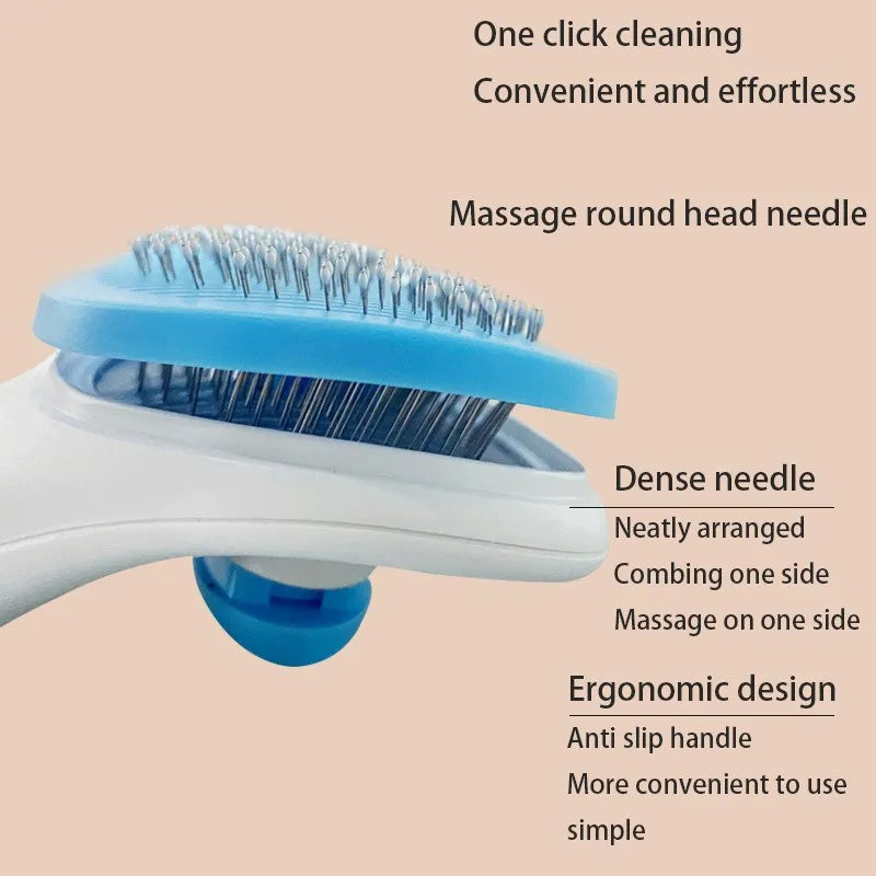 Self-Cleaning Dematting Grooming Brush for Pets