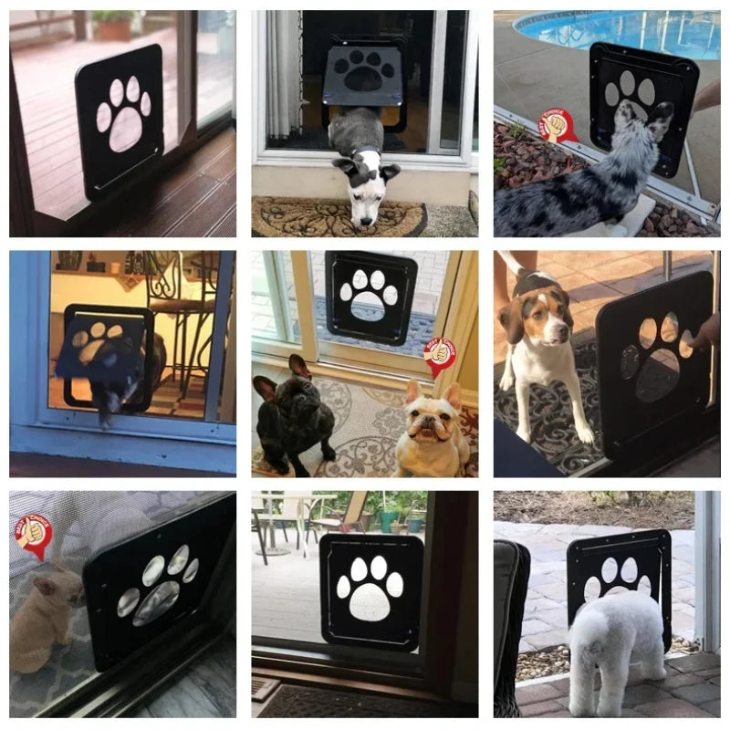 Secure Lockable Pet Door Gate for Cats & Small Dogs