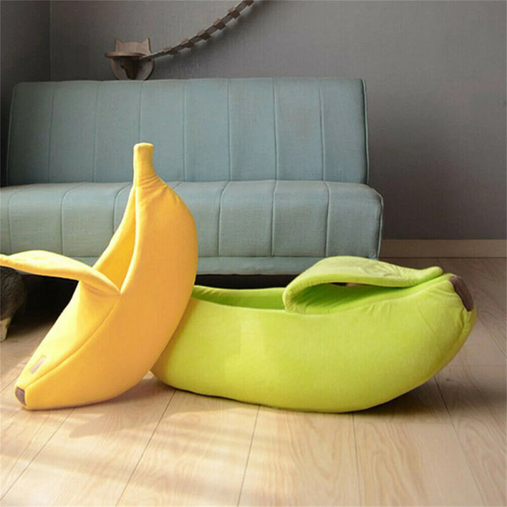 Creative Banana Shape Cozy Cat Bed (Deep Sleep)
