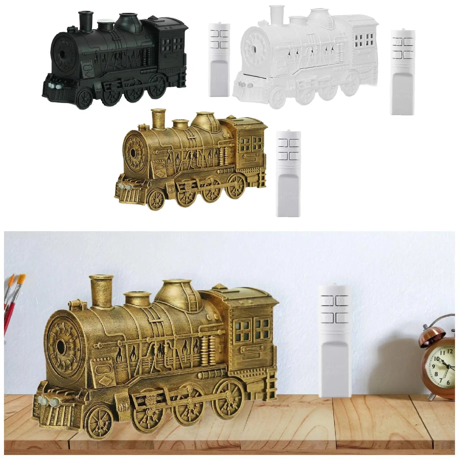 Steam Train Essential Oil Diffuser EU Plug LED 300ml Portable Air Humidifier