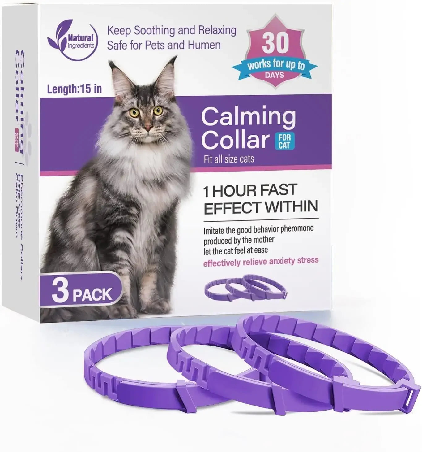 Adjustable Calming Collar for Dogs & Cats (Anxiety Relief)