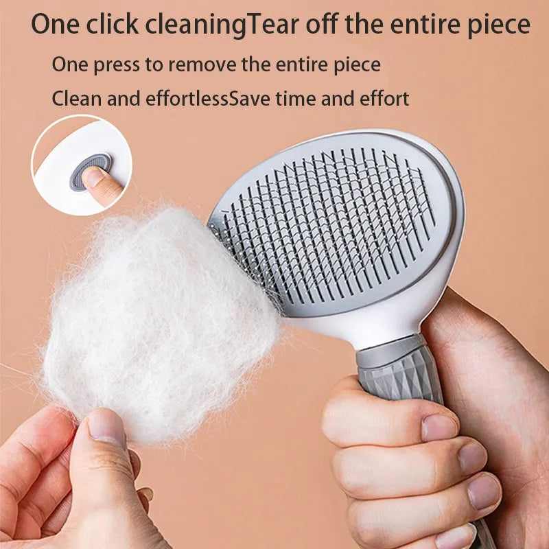 Self-Cleaning Dematting Grooming Brush for Pets