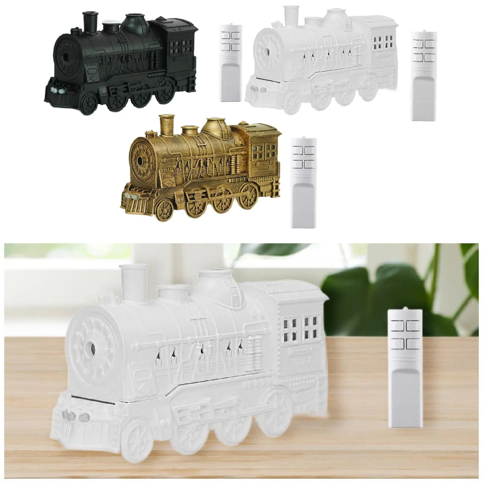 Steam Train Essential Oil Diffuser EU Plug LED 300ml Portable Air Humidifier