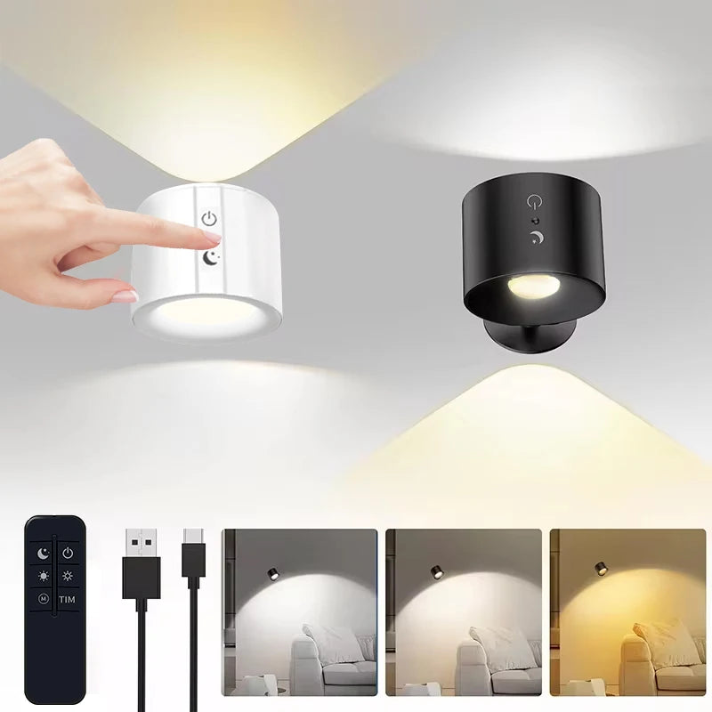 Modern 360° Adjustable Rechargeable Wall Lamp