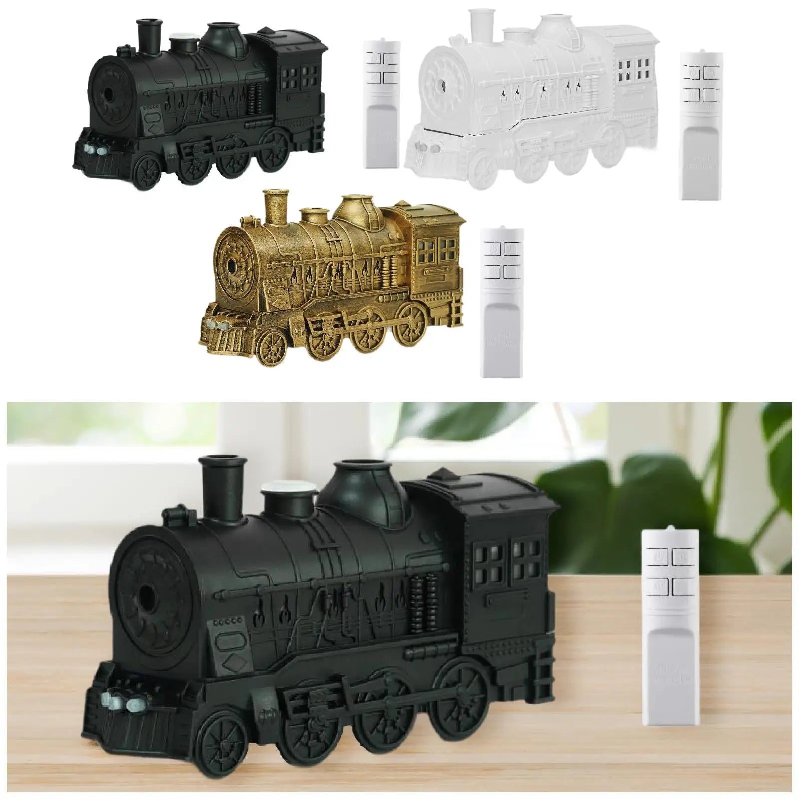 Steam Train Essential Oil Diffuser EU Plug LED 300ml Portable Air Humidifier