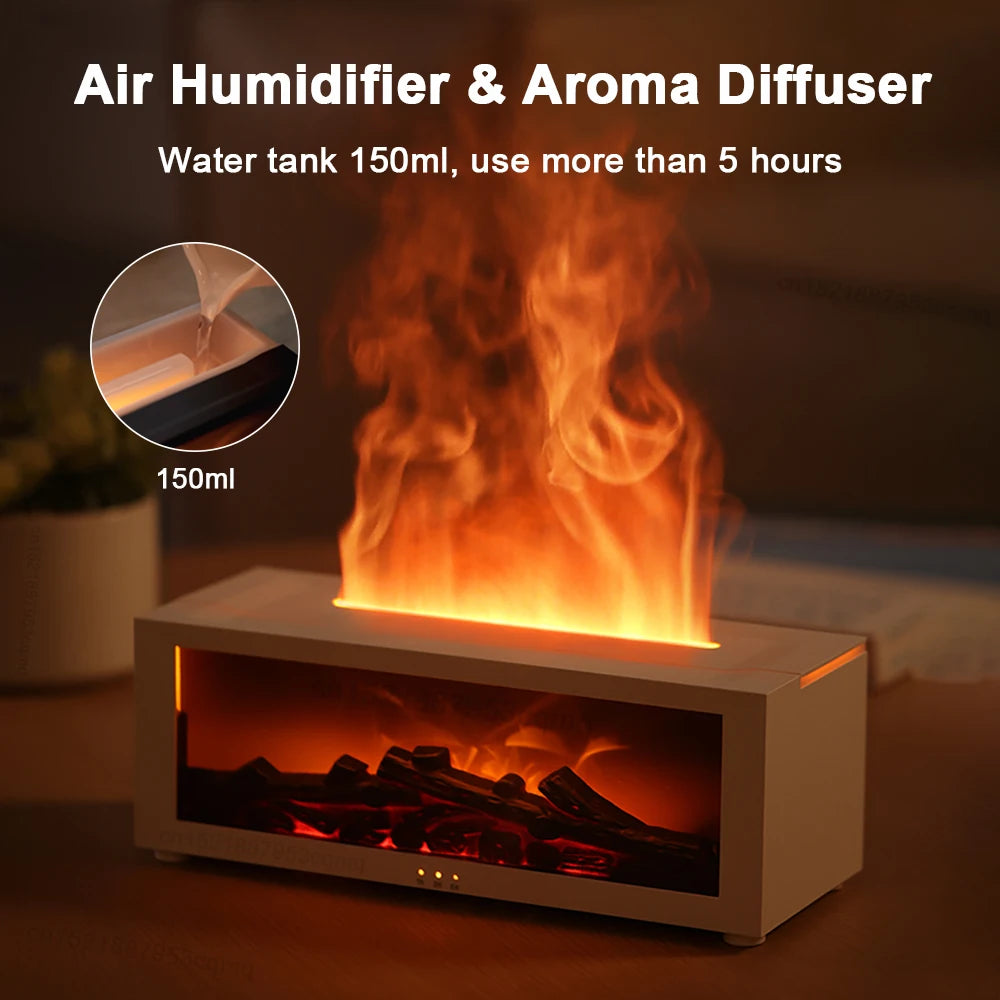Flame Aroma Diffuser & Essential Oils Humidifie