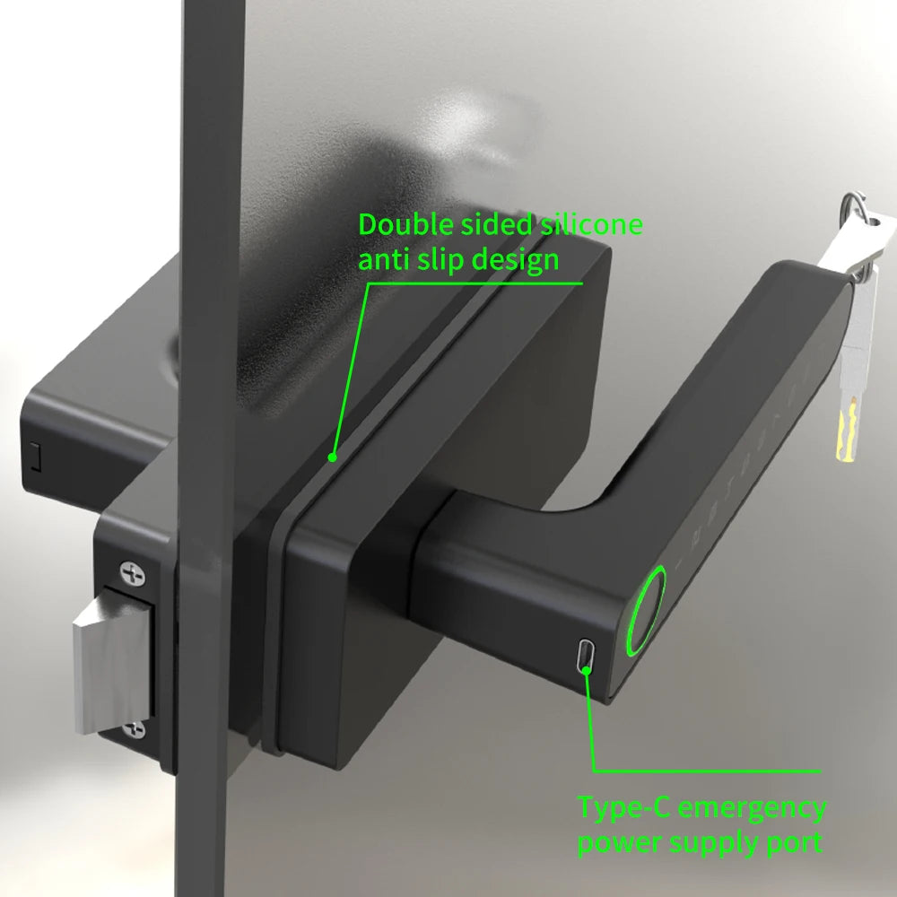 Smart Aluminum Door Lock with Tuya App & Key (Bedroom/Bathroom)