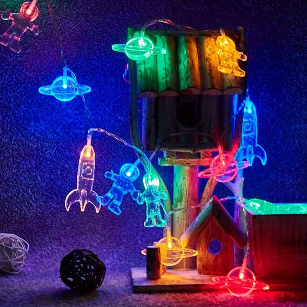 Astronaut Outer Space Themed LED Lights string 2M Party Supplies Decor Light Garland Baby Shower Planet"
