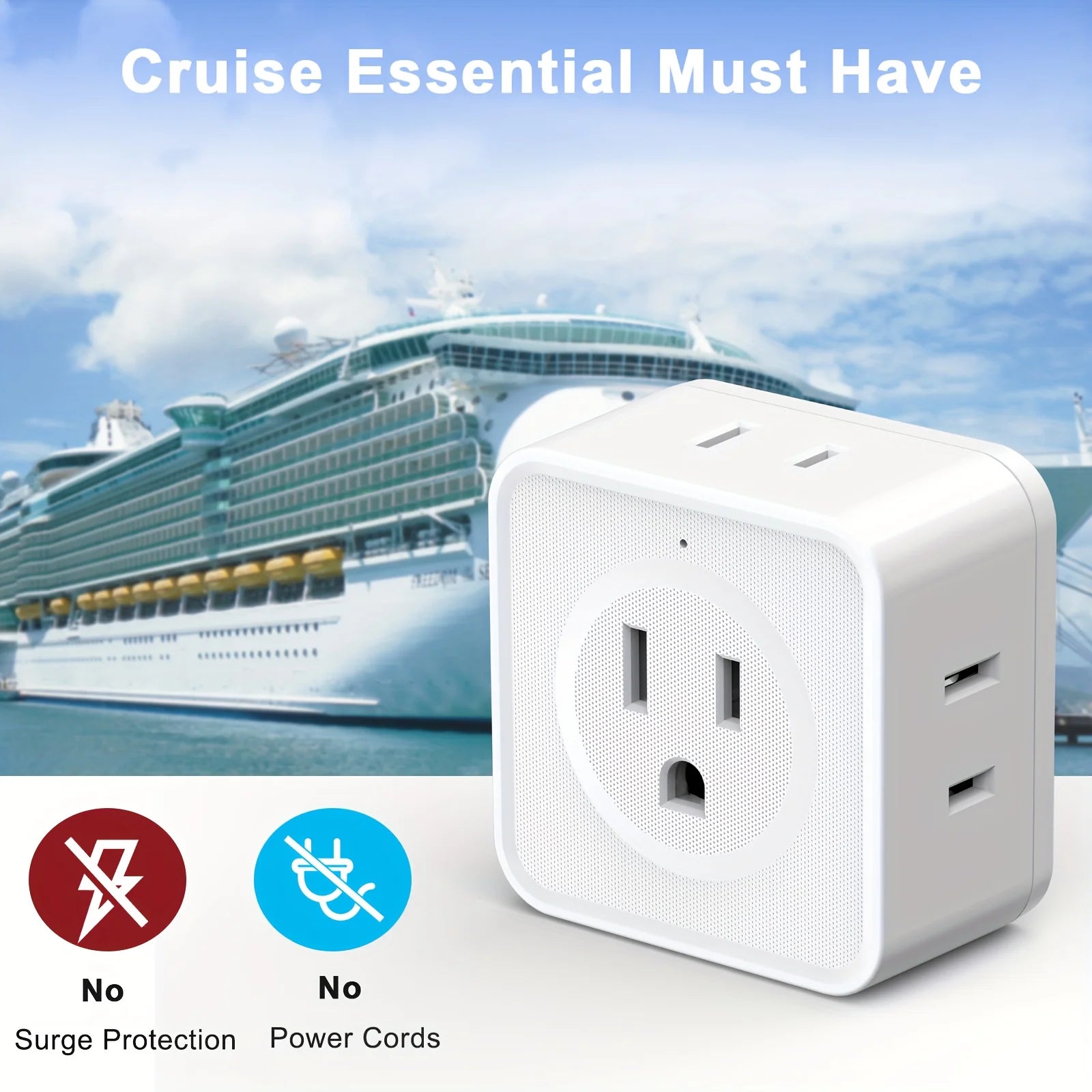 5-Way Multi-Plug Outlet Extender for Travel & Home