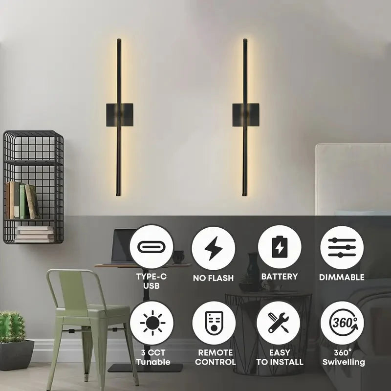 Magnetic LED Wall Decor Lamp for Bedroom/Bedside