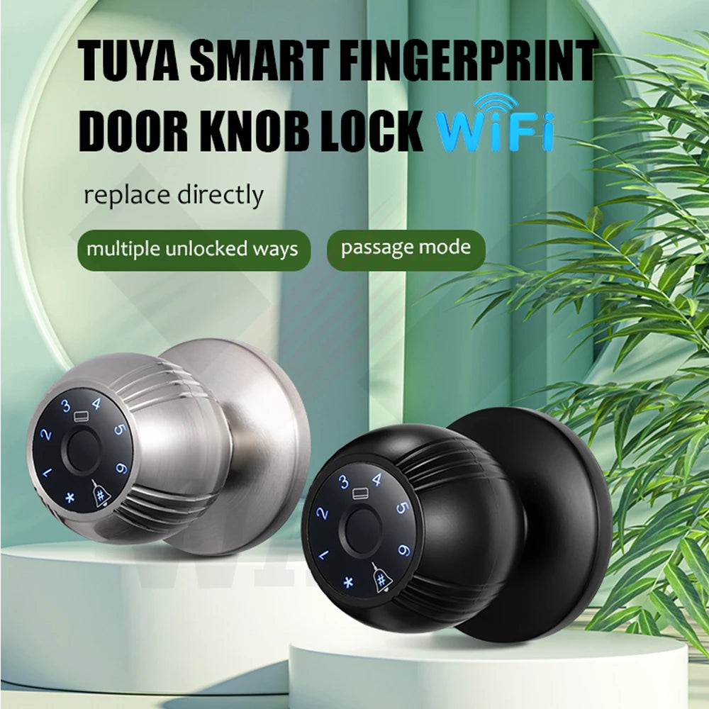 TUYA Smart Biometric Fingerprint Door Knob Lock