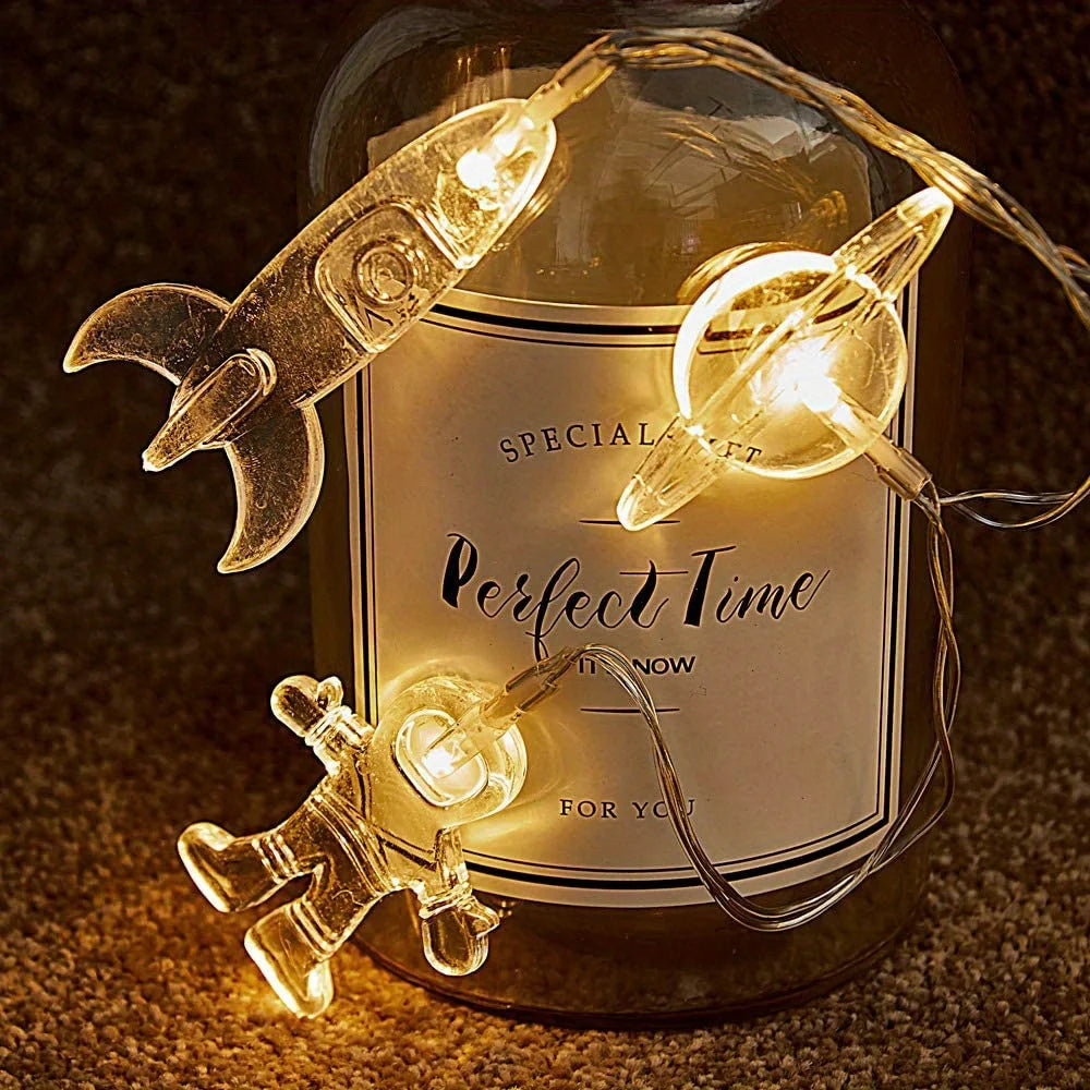 Astronaut Outer Space Themed LED Lights string 2M Party Supplies Decor Light Garland Baby Shower Planet"