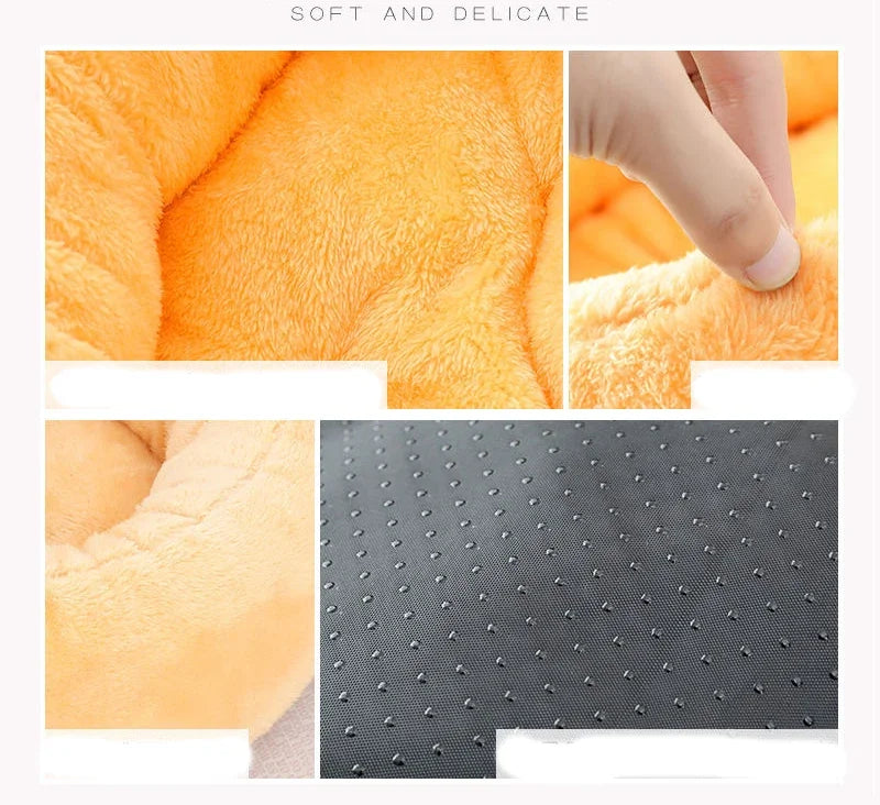 Pet Bed Warming Small Dog House Soft Sofa Donut Cat Bed Warming Indoor Round Pillow Kennel Cuddler Faux Fur Puppy Mat Dog Beds