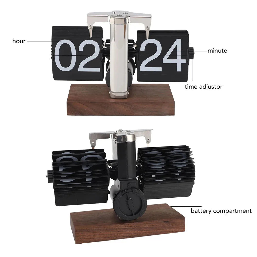 Automatic Page Turning Desk Clock (Modern Home Decor